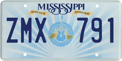 MS license plate ZMX791