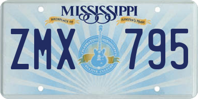 MS license plate ZMX795