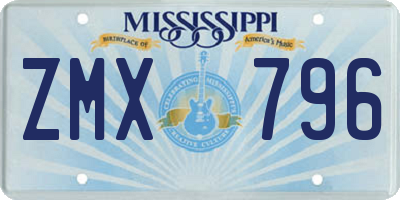 MS license plate ZMX796