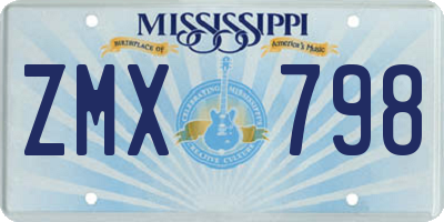 MS license plate ZMX798