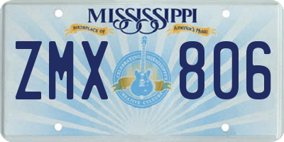 MS license plate ZMX806