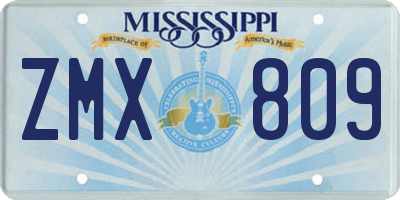 MS license plate ZMX809