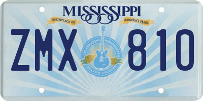 MS license plate ZMX810