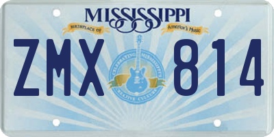 MS license plate ZMX814