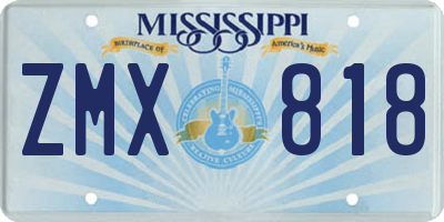 MS license plate ZMX818