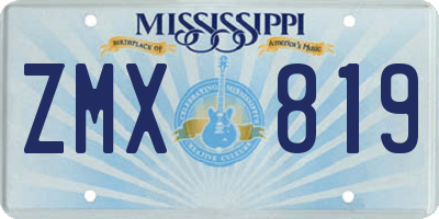 MS license plate ZMX819