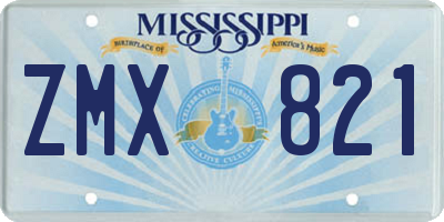 MS license plate ZMX821
