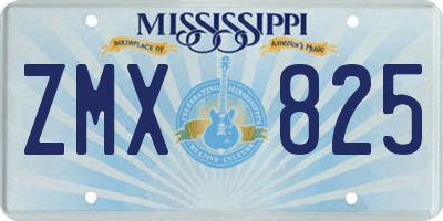 MS license plate ZMX825