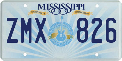 MS license plate ZMX826