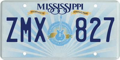 MS license plate ZMX827