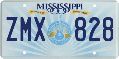 MS license plate ZMX828