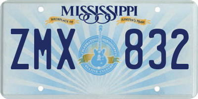MS license plate ZMX832