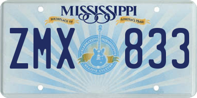 MS license plate ZMX833