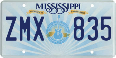 MS license plate ZMX835