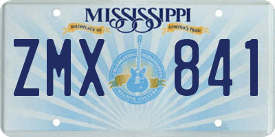 MS license plate ZMX841