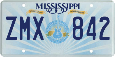 MS license plate ZMX842