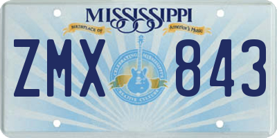 MS license plate ZMX843