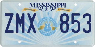 MS license plate ZMX853