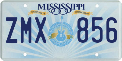MS license plate ZMX856