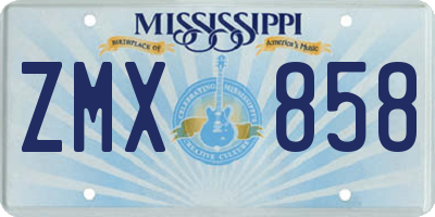 MS license plate ZMX858