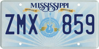 MS license plate ZMX859
