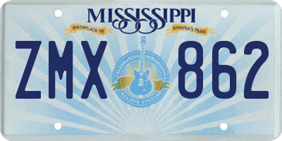 MS license plate ZMX862