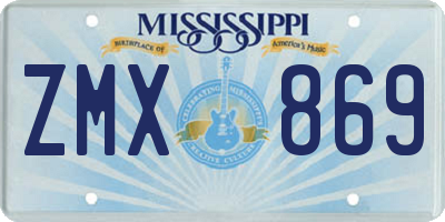 MS license plate ZMX869