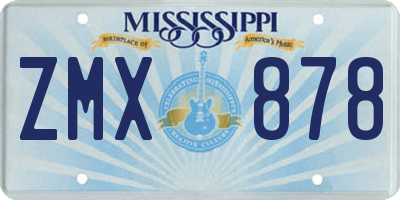 MS license plate ZMX878