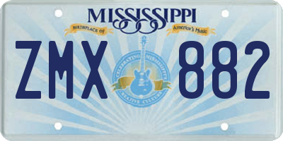 MS license plate ZMX882