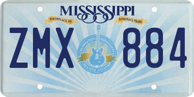 MS license plate ZMX884