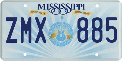 MS license plate ZMX885