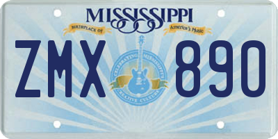 MS license plate ZMX890