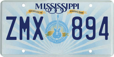 MS license plate ZMX894