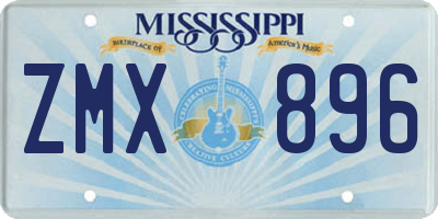 MS license plate ZMX896