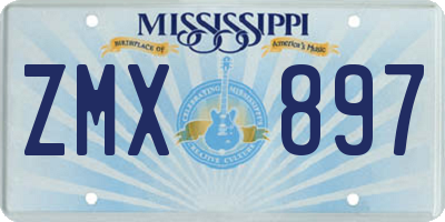 MS license plate ZMX897