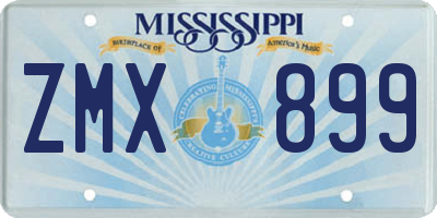 MS license plate ZMX899