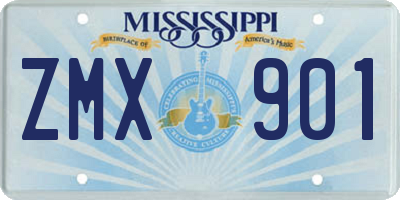 MS license plate ZMX901