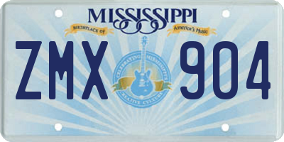 MS license plate ZMX904