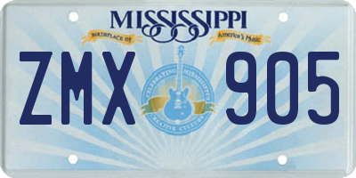 MS license plate ZMX905