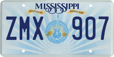 MS license plate ZMX907
