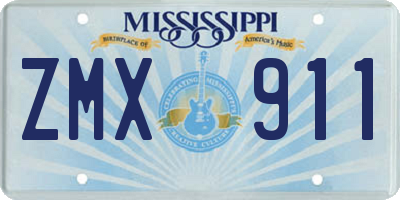 MS license plate ZMX911