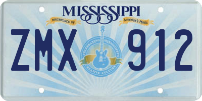 MS license plate ZMX912