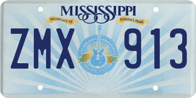 MS license plate ZMX913