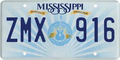 MS license plate ZMX916
