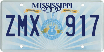 MS license plate ZMX917