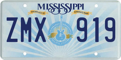 MS license plate ZMX919
