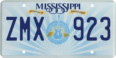 MS license plate ZMX923