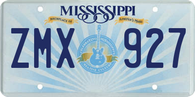 MS license plate ZMX927
