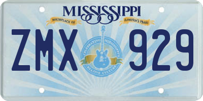 MS license plate ZMX929