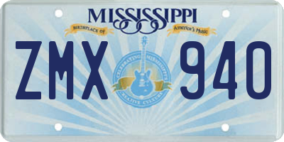 MS license plate ZMX940